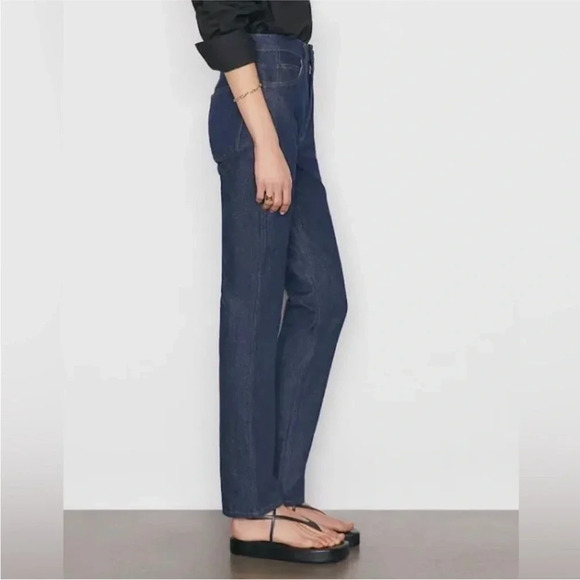 Frame Denim Le Italien True Straight in Rinse Rigid Denim - Picture 16 of 16